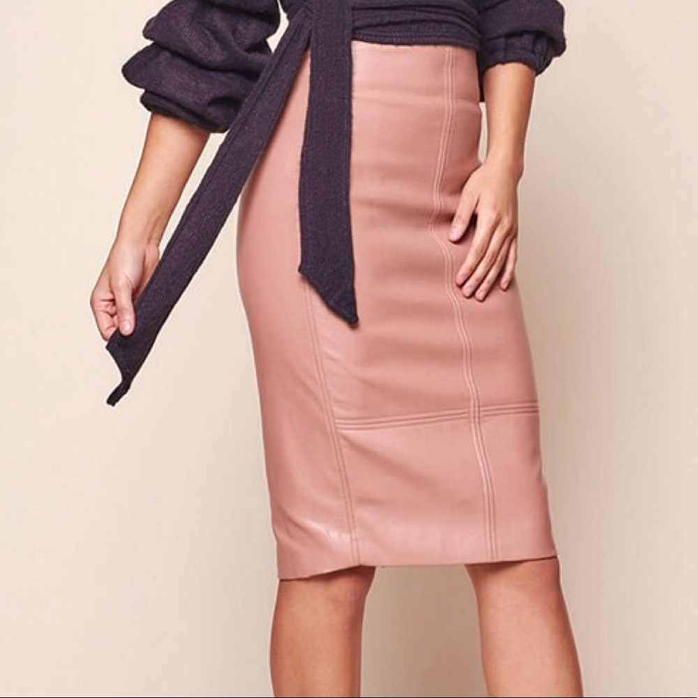 Blush Vegan Leather Skirt